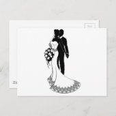 Braut und Groom Hochzeit Silhouette Postkarte (Vorne/Hinten)