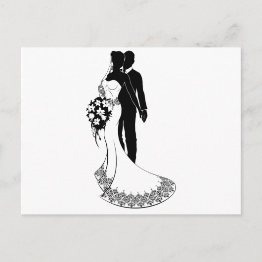 Braut und Groom Hochzeit Silhouette Postkarte (Vorderseite)