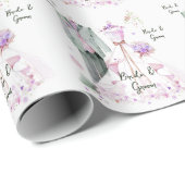 Braut und Groom Hochzeitskleid & Anzug Geschenkpapier (Rolleneckpunkt)