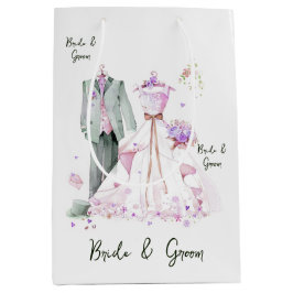 Braut und Groom Hochzeitskleid & Anzug Mittlere Geschenktüte
