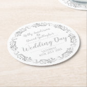 Braut und Groom Hochzeitstag Empfang Runder Pappuntersetzer (Angewinkelt)