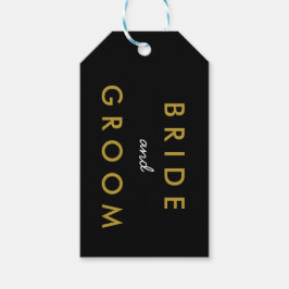Braut und Groom Hochzeitstag Geschenk Tag Schwarze Geschenkanhänger