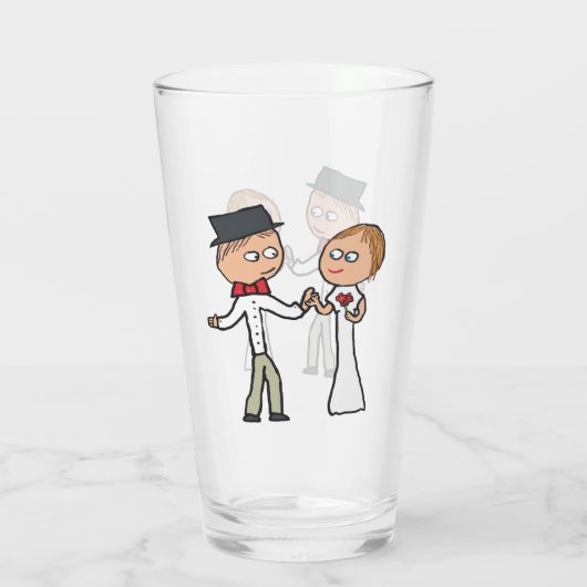 Braut und Groom-Hochzeitstag Glas (Rückseite)