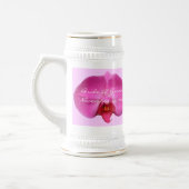Braut und Groom Hochzeitstag Rosa Orchid Bierglas (Links)