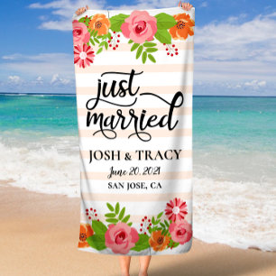 Braut und Groom, Hubby und Wifey, Hochzeitsgeschen Strandtuch