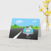 Braut und Groom im Auto Karte (Gelbe Blume)