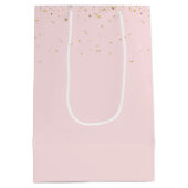 Braut und Groom in Gold Confetti Mittlere Geschenktüte (Rückseite)