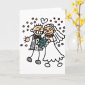 Braut und Groom Jump für Freude Karte (Gelbe Blume)