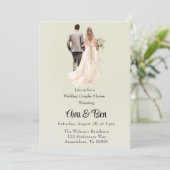 Braut und Groom Light Green Wedding Couples Dusche Einladung (Stehend Vorderseite)