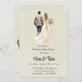 Braut und Groom Light Green Wedding Couples Dusche Einladung (Vorne/Hinten)