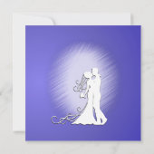 Braut und Groom Lila Lotus Wedding Einladung (Rückseite)