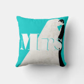 Braut und Groom Mrs. Wedding Pillow Kissen (Rückseite)