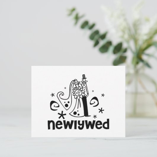 Braut und Groom neu Ankündigungspostkarte (Stehend Vorderseite)