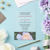 Braut und Groom Pastellrosa Liebe klar Acryleinladungen (In Situ (Hochzeit))