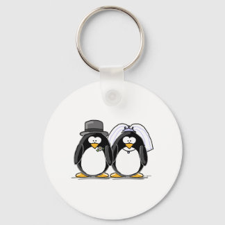 Braut- und Groom-Pinguine Schlüsselanhänger