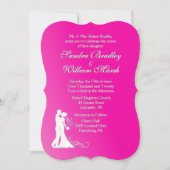 Braut und Groom Pink Hochzeit Einladung (Vorderseite)