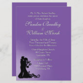 Braut und Groom Royal Lila Wedding Einladung (Vorne/Hinten)