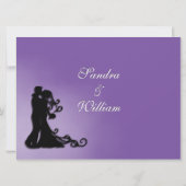 Braut und Groom Royal Lila Wedding Einladung (Rückseite)