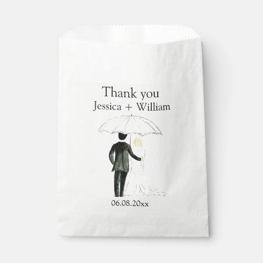 Braut und Groom Rustikale Moderne Hochzeit Geschenktütchen (Vorderseite)