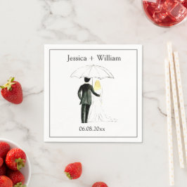 Braut und Groom Rustikale Moderne Hochzeit Serviette