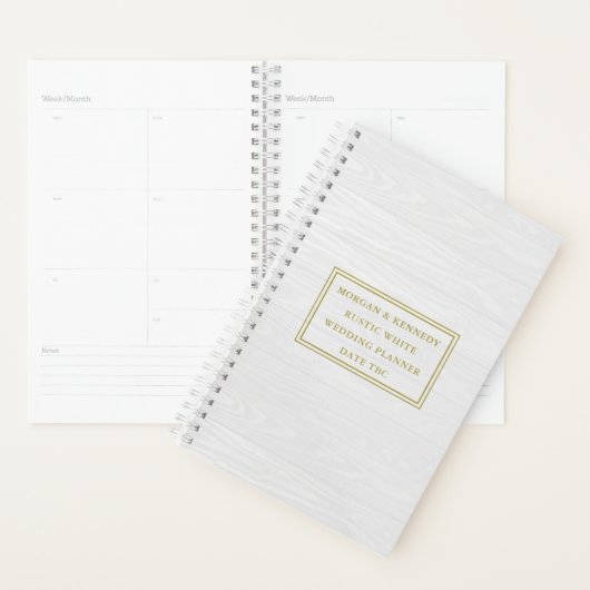 Braut und Groom rustikaler weißer Hochzeitsplaner Planer (Anzeige)