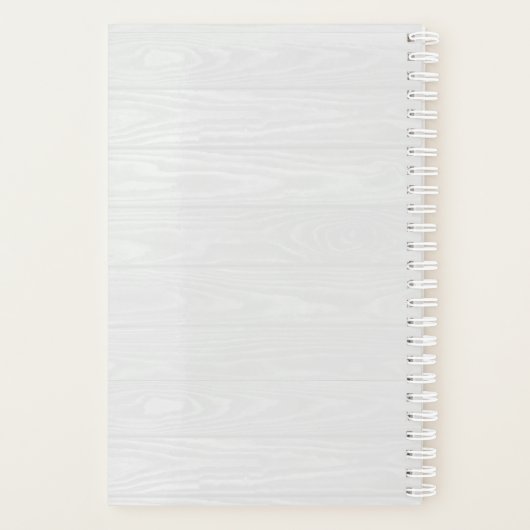 Braut und Groom rustikaler weißer Hochzeitsplaner Planer (Rückseite)