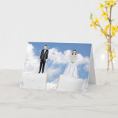 Braut und Groom Scheidungskuchen Karte (Gelbe Blume)