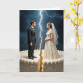 Braut und Groom Scheidungskuchen Karte (Gelbe Blume)