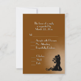 Braut und Groom Schokolade Braun Hochzeit RSVP Karte