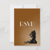 Braut und Groom Schokolade Braun Hochzeit RSVP Karte (Rückseite)