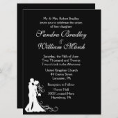 Braut und Groom Schwarz und Weiß Einladung