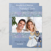 Braut und Groom Teddy Bars Hochzeit Einladung (Vorne/Hinten)