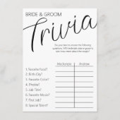 Braut und Groom Trivia Begleitkarte (Vorderseite)