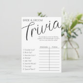 Braut und Groom Trivia Begleitkarte (Stehend Vorderseite)
