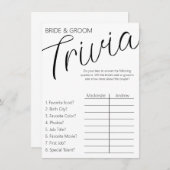 Braut und Groom Trivia Begleitkarte (Vorne/Hinten)