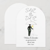 Braut und Groom Wasserfarbe Rustikale Hochzeit Einladung (Vorne/Hinten)