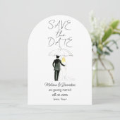 Braut und Groom Wasserfarbe Rustikale Hochzeit Einladung (Stehend Vorderseite)