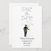 Braut und Groom Wasserfarbe Rustikale Hochzeit Einladung (Vorne/Hinten)