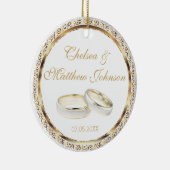 Braut und Groom Wedding Bands Keepake Keramikornament (Rechts)