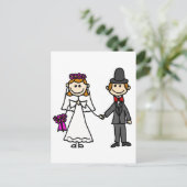 Braut und Groom Wedding Cartoon Postkarte (Stehend Vorderseite)