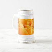 Braut und Groom Wedding Date Stein Orange Rose Bierglas (Vorderseite Links)