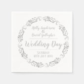 Braut und Groom Wedding Day Napkin Serviette (Vorderseite)