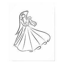 "Braut und Groom Wedding First Dance Line Art