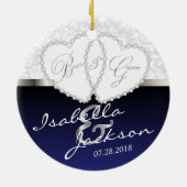 Braut und Groom Wedding Keepake Keramikornament (Hinten)