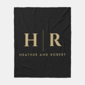 Braut und Groom Wedding Monogram Minimalistisch Mo Fleecedecke (Vorderseite)