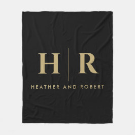 Braut und Groom Wedding Monogram Minimalistisch Mo Fleecedecke
