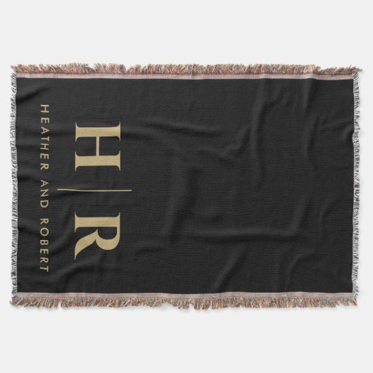 Braut und Groom Wedding Monogram Minimalistisch Wo Decke (Vorderseite)
