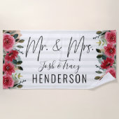 Braut und Groom Wedding Mr. und Mrs. Strandtuch (Vorderseite)