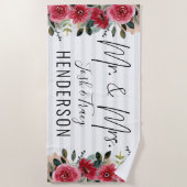 Braut und Groom Wedding Mr. und Mrs. Strandtuch (Vorderseite)