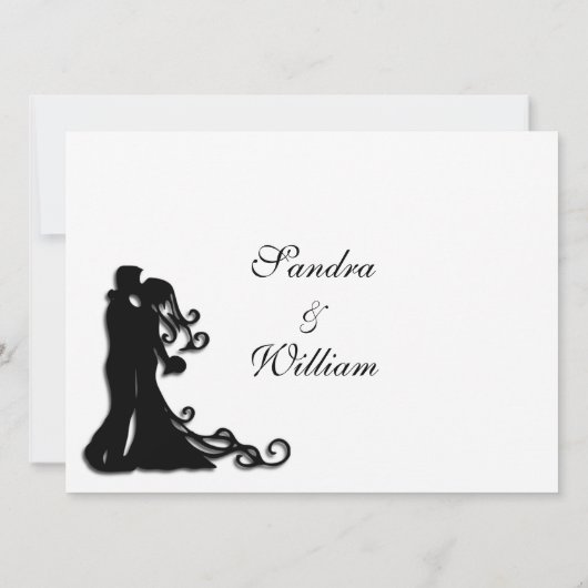 Braut und Groom White Einladung (Rückseite)